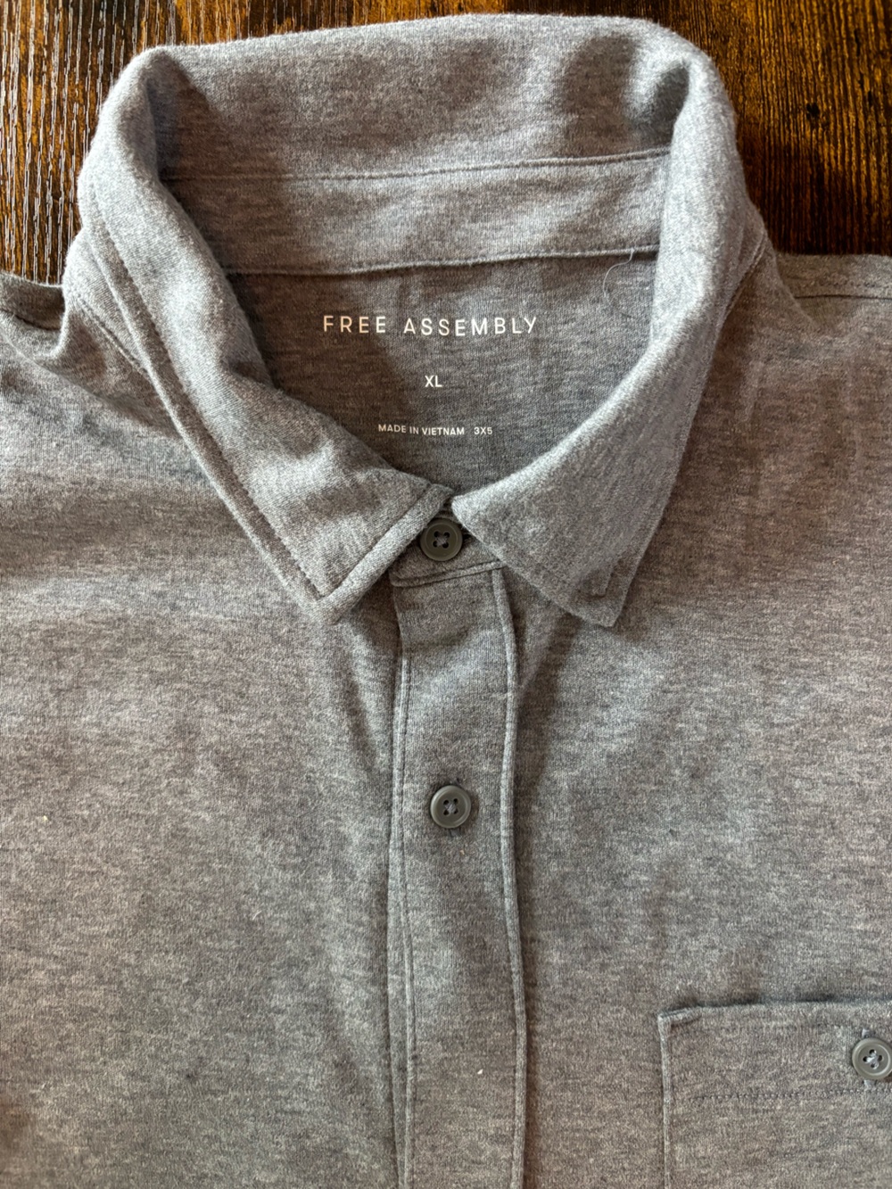 Casual Button-Down Shirt in Gray by Free Assembly XL - Picture 2 of 4